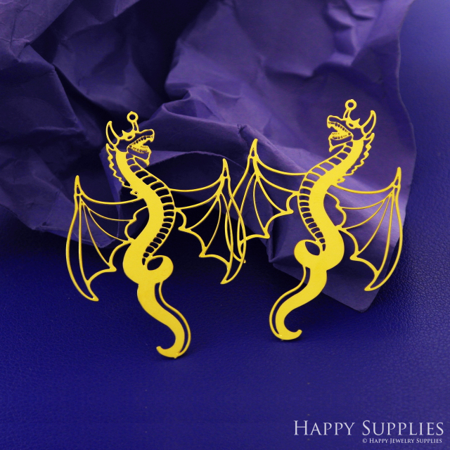 Stainless Steel Jewelry Charms, Raw Brass Charms, Dragon Charms, Earrings Findings, Stainless Steel Silver Jewelry Pendants, Brass Jewelry Findings, Stainless Steel Pendants Jewelry Wholesale (D2806)