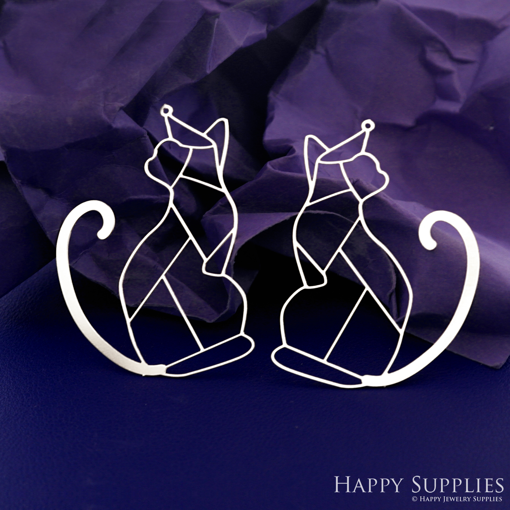 Stainless Steel Jewelry Charms, Raw Brass Charms, Cat Charms, Earrings Findings, Stainless Steel Silver Jewelry Pendants, Brass Jewelry Findings, Stainless Steel Pendants Jewelry Wholesale (D2808)