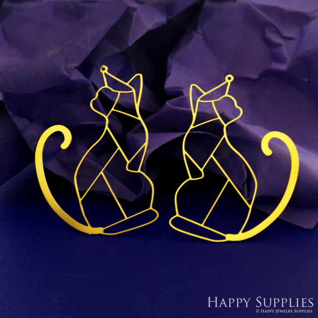 Stainless Steel Jewelry Charms, Raw Brass Charms, Cat Charms, Earrings Findings, Stainless Steel Silver Jewelry Pendants, Brass Jewelry Findings, Stainless Steel Pendants Jewelry Wholesale (D2808)