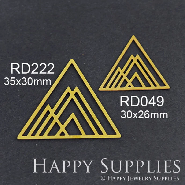 Brass Jewelry Charms, Triangle Raw Brass Earring Charms, Brass Jewelry Pendants, Raw Brass Jewelry Findings, Brass Pendants Jewelry Wholesale (RD049)