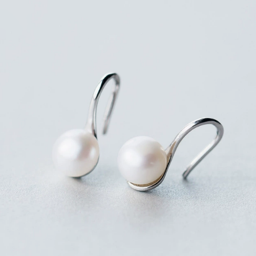 Stud Earrings,Sterling Silver Stud Earrings,Tiny Stud Earrings,Minimalist Earrings,Earrings Studs,Earring Findings, Geometric pearl Earrings (YER148)