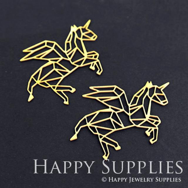 2pcs Brass Jewelry Charms, Unicorn Raw Brass Earring Charms, Brass Jewelry Pendants, Raw Brass Jewelry Findings, Brass Pendants Jewelry Wholesale (RD081)