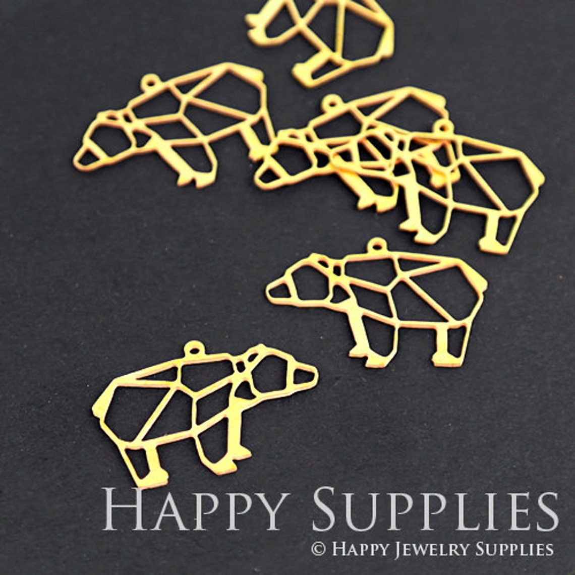 2pcs Brass Jewelry Charms,  Bear Raw Brass Earring Charms, Brass Jewelry Pendants, Raw Brass Jewelry Findings, Brass Pendants Jewelry Wholesale (RD078)