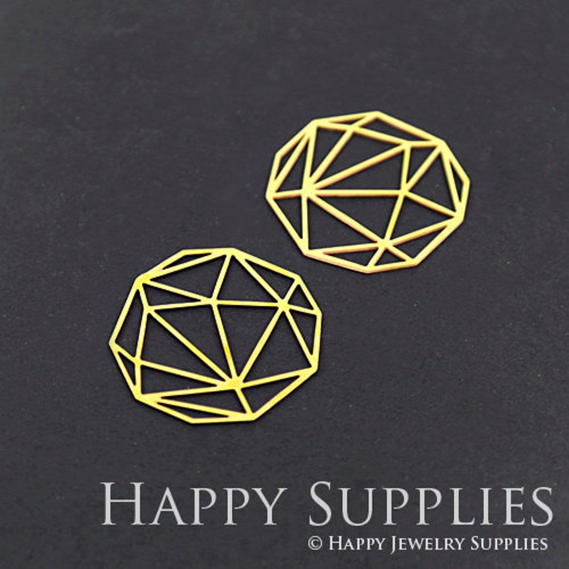 2pcs Brass Jewelry Charms, Gem Pattern Geometric Raw Brass Earring Charms, Brass Jewelry Pendants, Raw Brass Jewelry Findings, Brass Pendants Jewelry Wholesale (RD059)