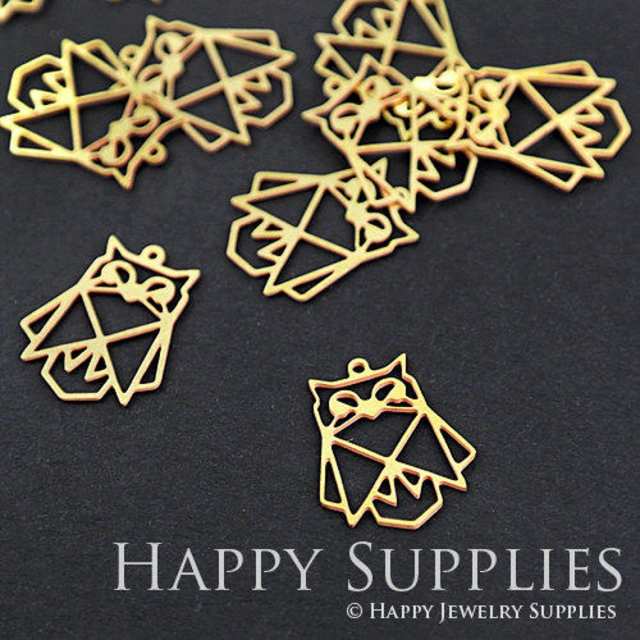 2pcs Brass Jewelry Charms, Owl Raw Brass Earring Charms, Brass Jewelry Pendants, Raw Brass Jewelry Findings, Brass Pendants Jewelry Wholesale (RD071)