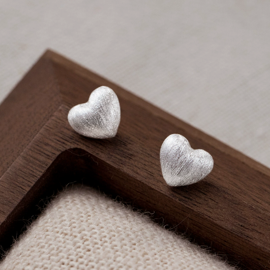 Stud Earrings,Sterling Silver Stud Earrings,Tiny Stud Earrings,Minimalist Earrings,Earrings Studs,Earring Findings, Geometric love Earrings (YER180)