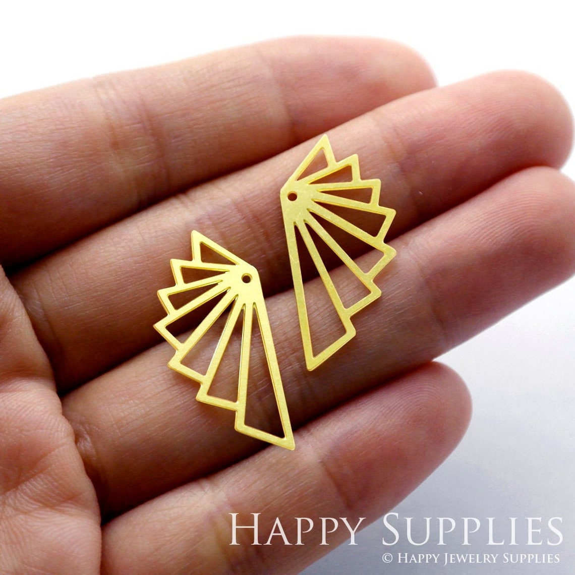 2pcs Brass Jewelry Charms, Triangle Fan Raw Brass Earring Charms, Brass Jewelry Pendants, Raw Brass Jewelry Findings, Brass Pendants Jewelry Wholesale (RD032)
