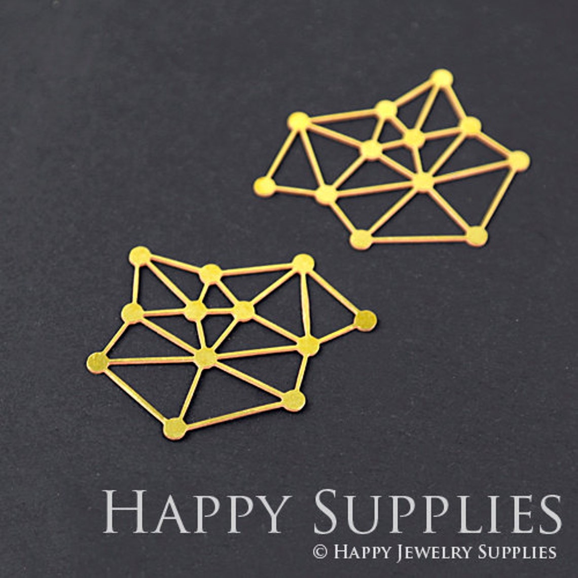 2pcs Brass Jewelry Charms, Dots And Lines Linked Raw Brass Earring Charms, Brass Jewelry Pendants, Raw Brass Jewelry Findings, Brass Pendants Jewelry Wholesale (RD057)