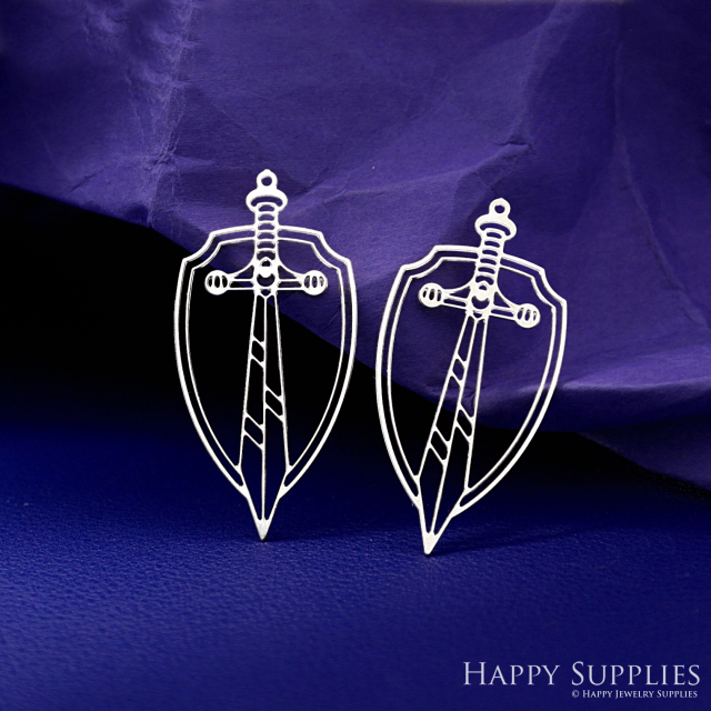 Stainless Steel Jewelry Charms, Sword Stainless Steel Earring Charms, Stainless Steel Silver Jewelry Pendants, Stainless Steel Silver Jewelry Findings, Stainless Steel Pendants Jewelry Wholesale (SSD2735)