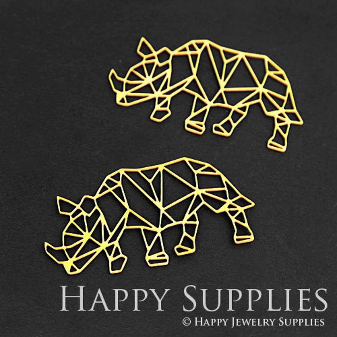 2pcs Brass Jewelry Charms, Rhino Raw Brass Earring Charms, Brass Jewelry Pendants, Raw Brass Jewelry Findings, Brass Pendants Jewelry Wholesale (RD082)