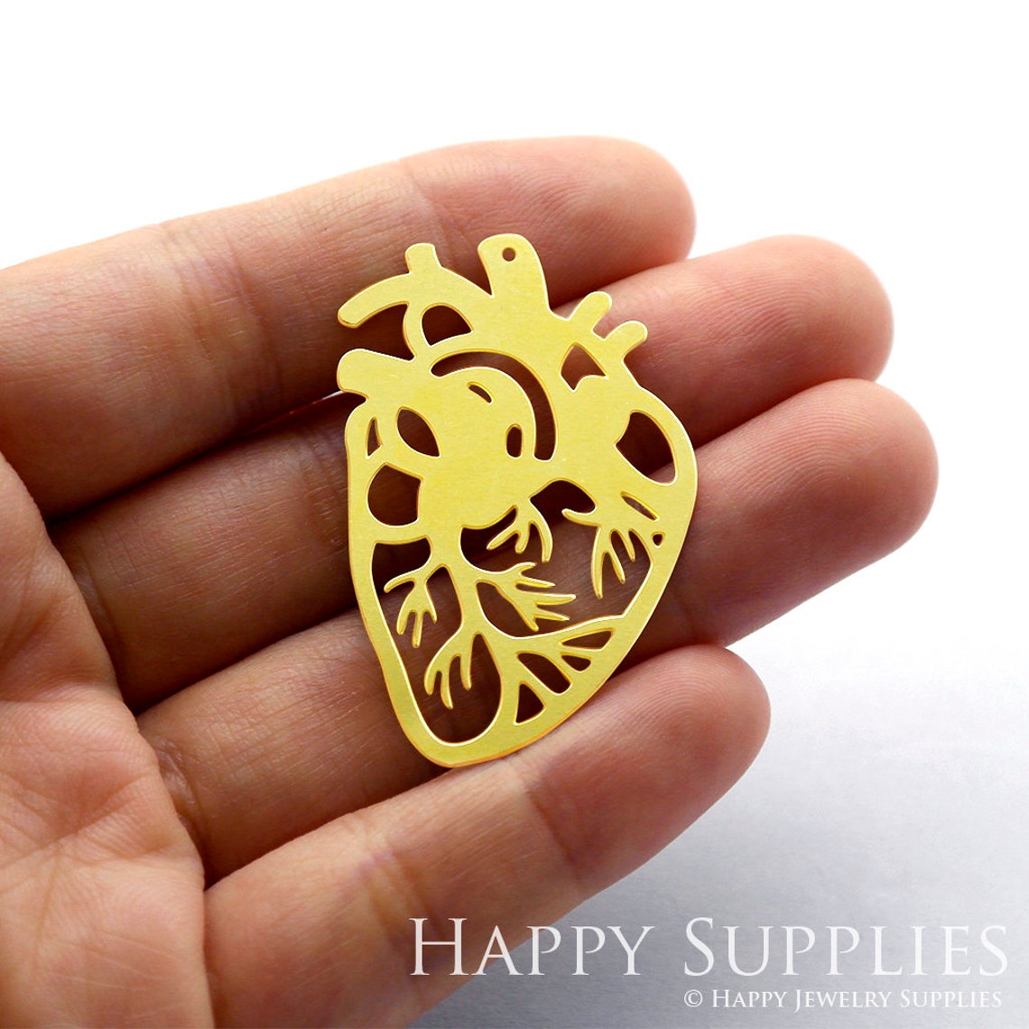 2pcs Brass Jewelry Charms, Heart Raw Brass Earring Charms, Brass Jewelry Pendants, Raw Brass Jewelry Findings, Brass Pendants Jewelry Wholesale (RD008)