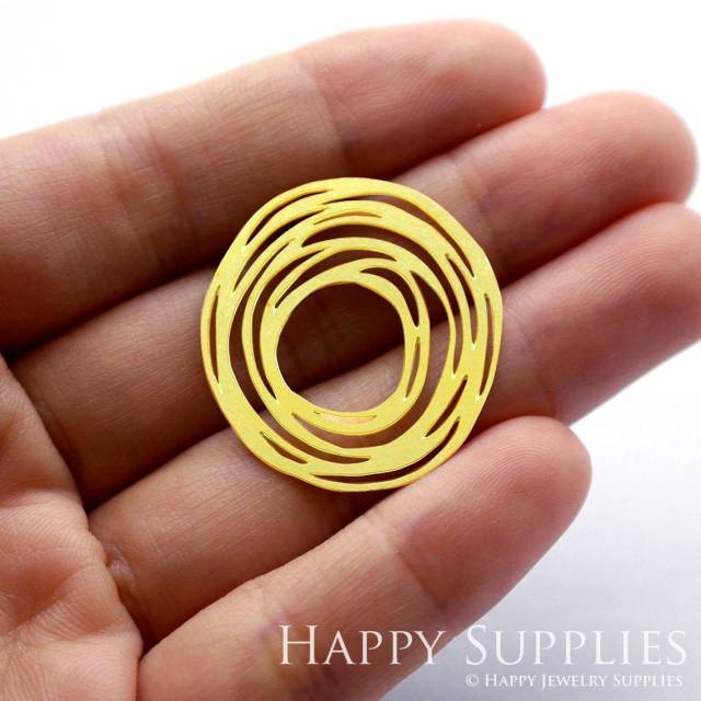 2pcs Brass Jewelry Charms, Geometry Circular Raw Brass Earring Charms, Brass Jewelry Pendants, Raw Brass Jewelry Findings, Brass Pendants Jewelry Wholesale (RD054)