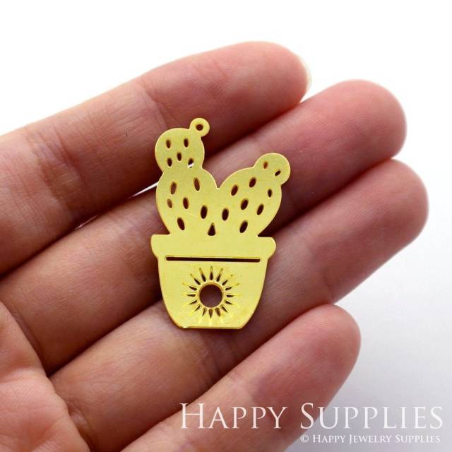 2pcs Brass Jewelry Charms, Cactus Raw Brass Earring Charms, Brass Jewelry Pendants, Raw Brass Jewelry Findings, Brass Pendants Jewelry Wholesale (RD1251)