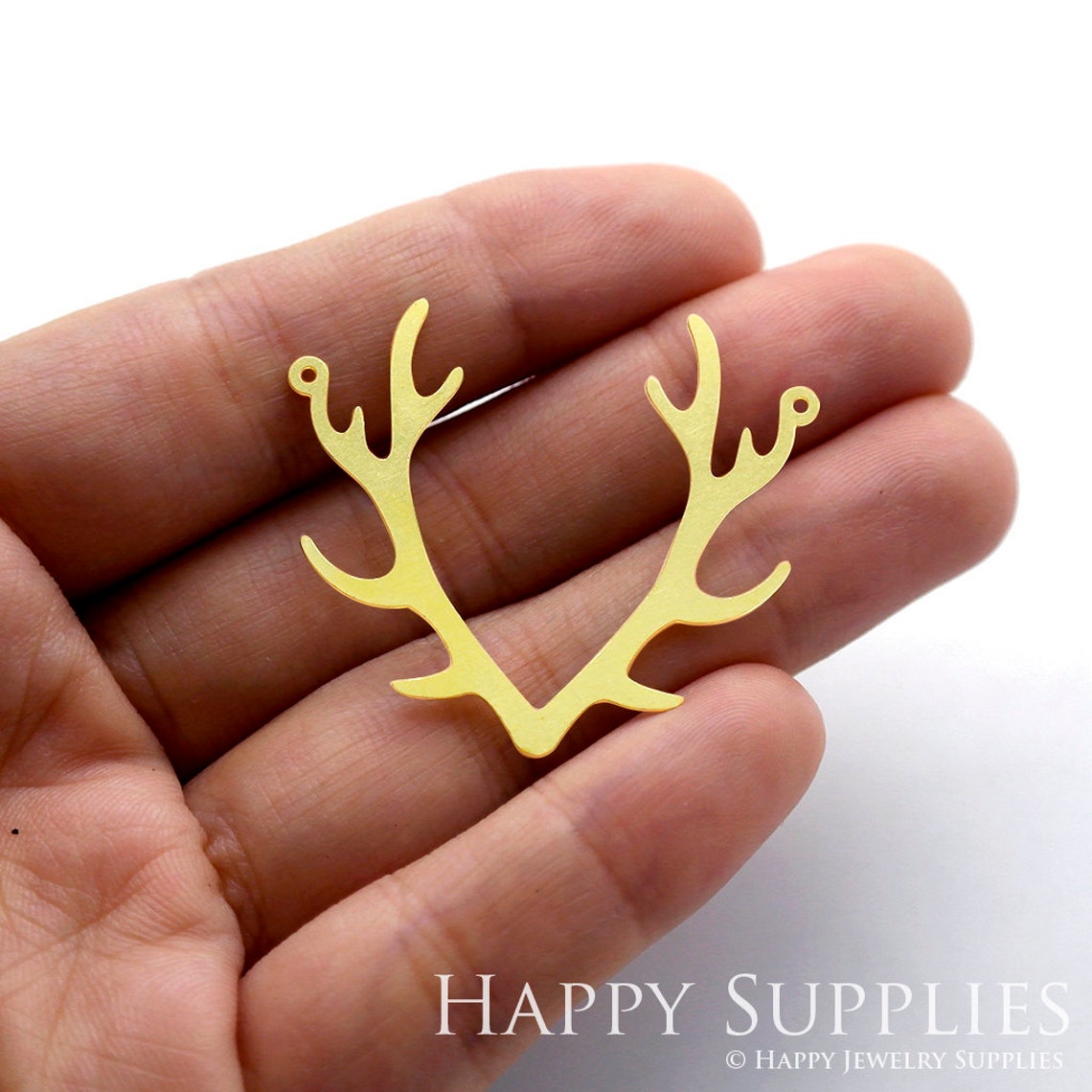 2pcs Brass Jewelry Charms, Antlers Raw Brass Earring Charms, Brass Jewelry Pendants, Raw Brass Jewelry Findings, Brass Pendants Jewelry Wholesale (RD167)