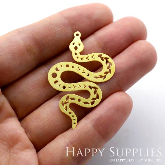 2pcs Brass Jewelry Charms, Snake Raw Brass Earring Charms, Brass Jewelry Pendants, Raw Brass Jewelry Findings, Brass Pendants Jewelry Wholesale (RD1261)
