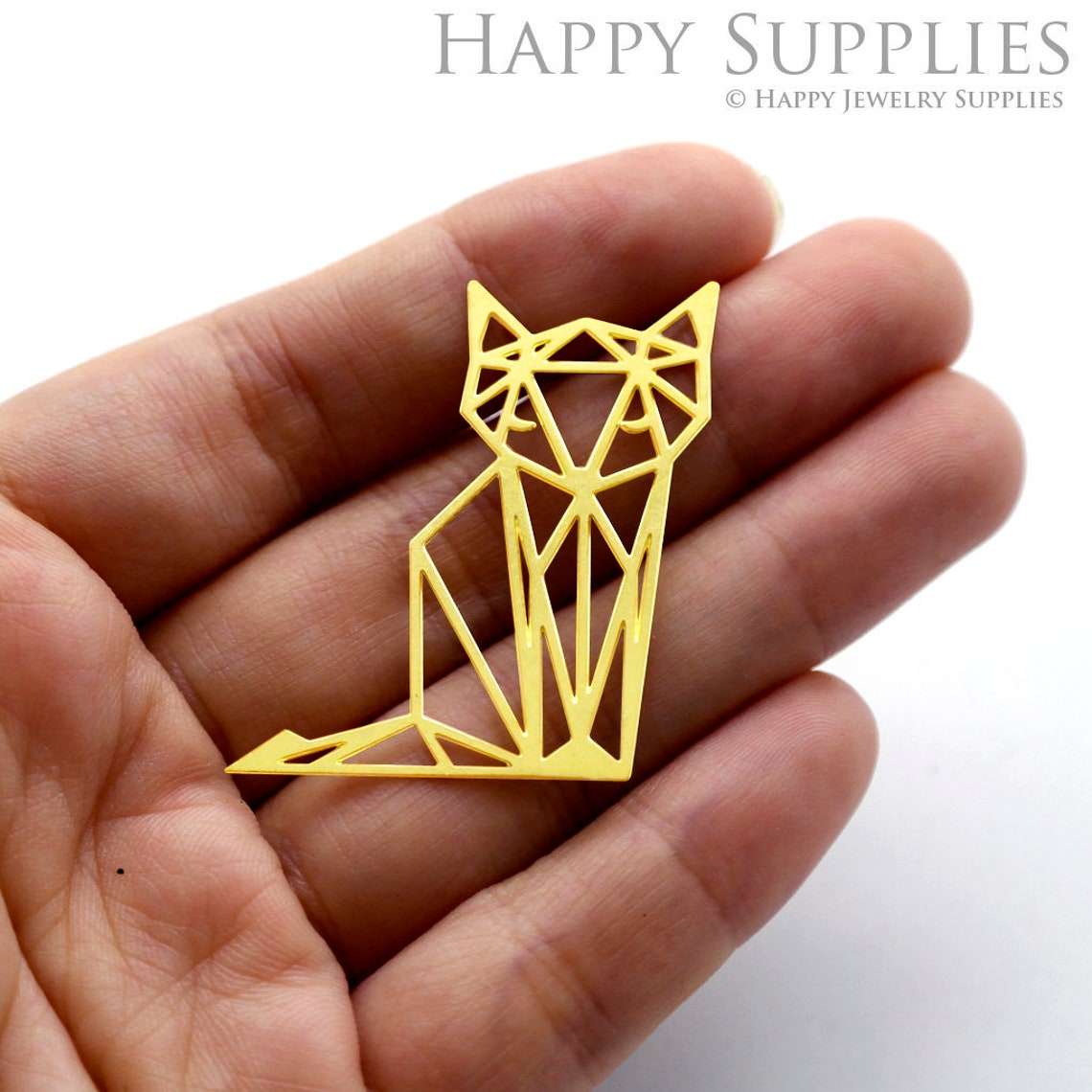 2pcs Brass Jewelry Charms, Fox Raw Brass Earring Charms, Brass Jewelry Pendants, Raw Brass Jewelry Findings, Brass Pendants Jewelry Wholesale (RD196)