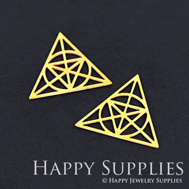 2pcs Brass Jewelry Charms, Geometric Triangle Raw Brass Earring Charms, Brass Jewelry Pendants, Raw Brass Jewelry Findings, Brass Pendants Jewelry Wholesale (RD115)