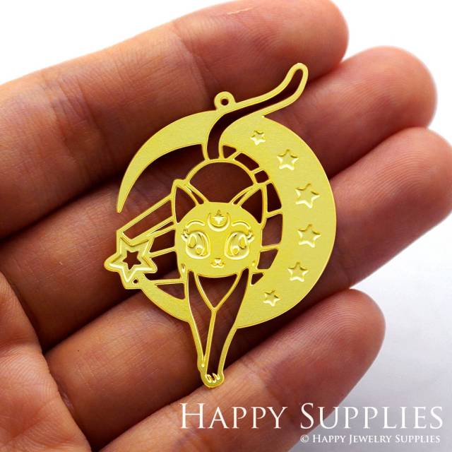 2pcs Brass Jewelry Charms, Cat Raw Brass Earring Charms, Brass Jewelry Pendants, Raw Brass Jewelry Findings, Brass Pendants Jewelry Wholesale (RD1052)