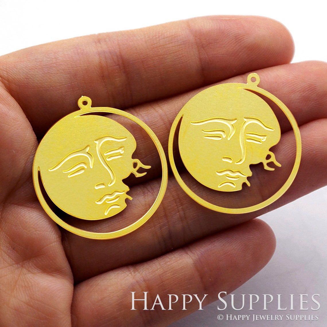 2pcs Brass Jewelry Charms, Circle Raw Brass Earring Charms, Brass Jewelry Pendants, Raw Brass Jewelry Findings, Brass Pendants Jewelry Wholesale (RD1063)