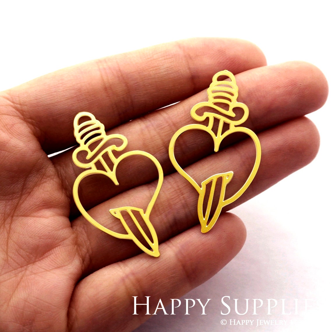 2pcs Brass Jewelry Charms, Love Raw Brass Earring Charms, Brass Jewelry Pendants, Raw Brass Jewelry Findings, Brass Pendants Jewelry Wholesale (RD1020)