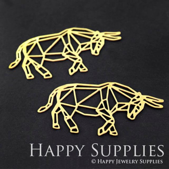 2pcs Brass Jewelry Charms, Cow Raw Brass Earring Charms, Brass Jewelry Pendants, Raw Brass Jewelry Findings, Brass Pendants Jewelry Wholesale (RD109)