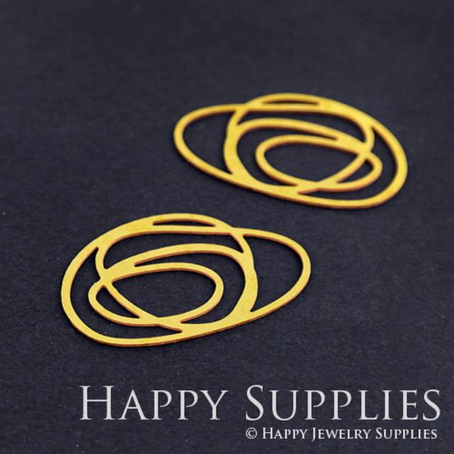 2pcs Brass Jewelry Charms, Swirl Raw Brass Earring Charms, Brass Jewelry Pendants, Raw Brass Jewelry Findings, Brass Pendants Jewelry Wholesale (RD186)