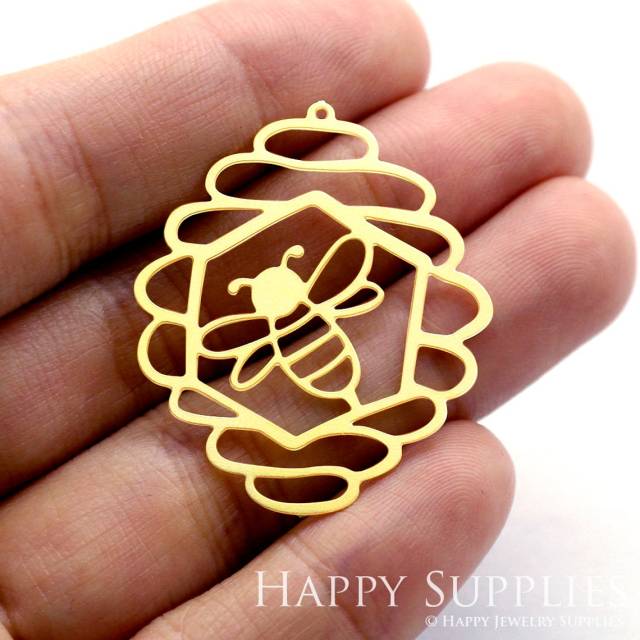 2pcs Brass Jewelry Charms, Bee Raw Brass Earring Charms, Brass Jewelry Pendants, Raw Brass Jewelry Findings, Brass Pendants Jewelry Wholesale (RD1334)