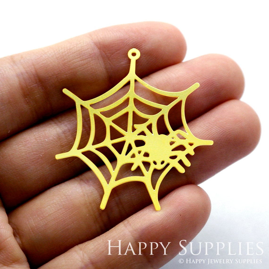 2pcs Brass Jewelry Charms, Spider Raw Brass Earring Charms, Brass Jewelry Pendants, Raw Brass Jewelry Findings, Brass Pendants Jewelry Wholesale (RD1297)