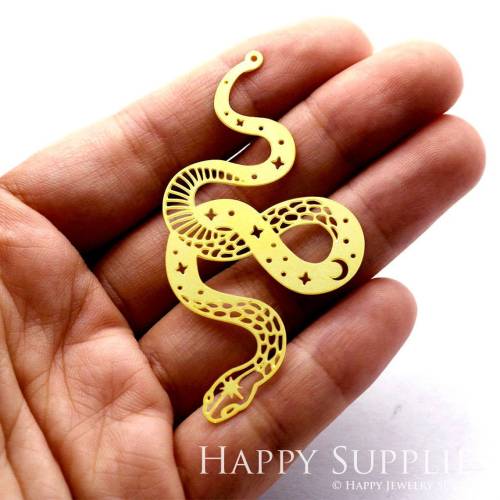 2pcs Brass Findings, Brass Charms, Snake Charms, Jewelry Charms, Snake Raw Brass Earring Charms, Brass Jewelry Pendants, Raw Brass Jewelry Findings, Brass Pendants Jewelry Wholesale (RD1178)