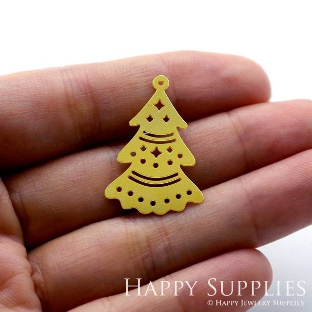 2pcs Brass Jewelry Charms,  Christmas tree Raw Brass Earring Charms, Brass Jewelry Pendants, Raw Brass Jewelry Findings, Brass Pendants Jewelry Wholesale (RD1213)