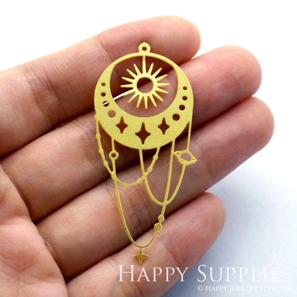 2pcs Brass Jewelry Charms, Moon Raw Brass Earring Charms, Brass Jewelry Pendants, Raw Brass Jewelry Findings, Brass Pendants Jewelry Wholesale (RD1232)