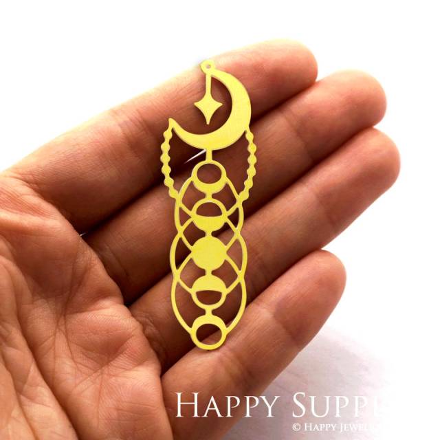 2pcs Brass Jewelry Charms, Moon Raw Brass Earring Charms, Brass Jewelry Pendants, Raw Brass Jewelry Findings, Brass Pendants Jewelry Wholesale (RD1022)
