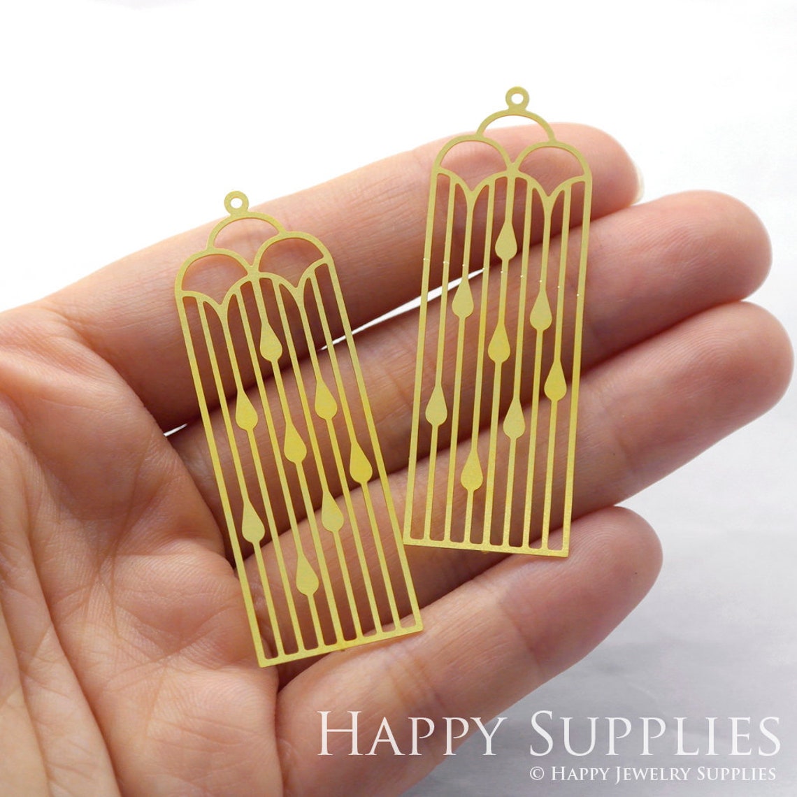 2pcs Brass Jewelry Charms, Geometry Raw Brass Earring Charms, Brass Jewelry Pendants, Raw Brass Jewelry Findings, Brass Pendants Jewelry Wholesale (RD1033)