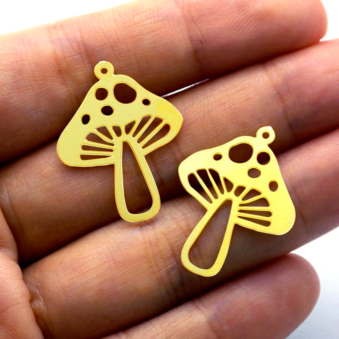 2pcs Brass Jewelry Charms, Mushroom Raw Brass Earring Charms, Brass Jewelry Pendants, Raw Brass Jewelry Findings, Brass Pendants Jewelry Wholesale (RD1061)