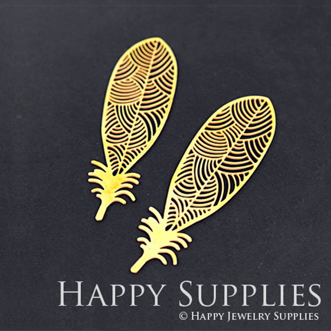 2pcs Brass Jewelry Charms, Feather Raw Brass Earring Charms, Brass Jewelry Pendants, Raw Brass Jewelry Findings, Brass Pendants Jewelry Wholesale (RD124)