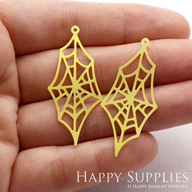 2pcs Brass Jewelry Charms, Geometric Spider Raw Brass Earring Charms, Brass Jewelry Pendants, Raw Brass Jewelry Findings, Brass Pendants Jewelry Wholesale (RD1186)