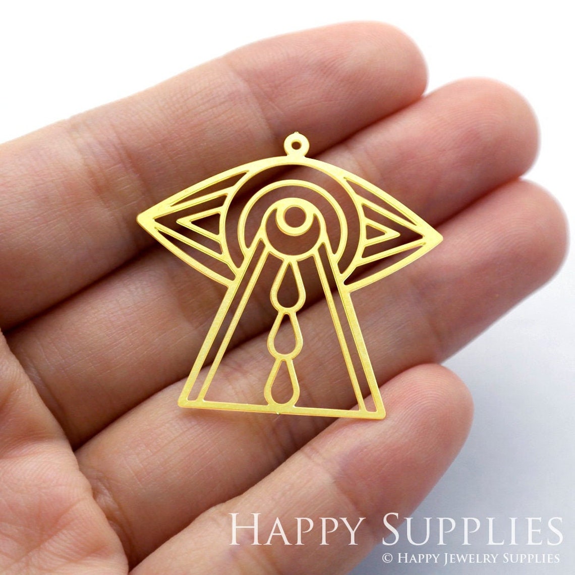 2pcs Brass Jewelry Charms, Eyes Round Geometric Raw Brass Earring Charms, Brass Jewelry Pendants, Raw Brass Jewelry Findings, Brass Pendants Jewelry Wholesale (RD1234)