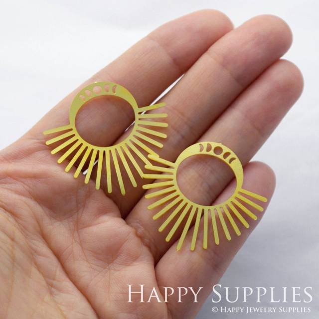 2pcs Brass Jewelry Charms, Moon Phases Raw Brass Earring Charms, Brass Jewelry Pendants, Raw Brass Jewelry Findings, Brass Pendants Jewelry Wholesale (RD1029)