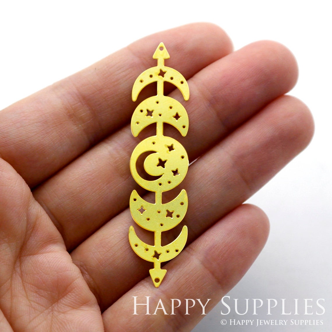 2pcs Brass Jewelry Charms, Moon phase Raw Brass Earring Charms, Brass Jewelry Pendants, Raw Brass Jewelry Findings, Brass Pendants Jewelry Wholesale (RD1255)