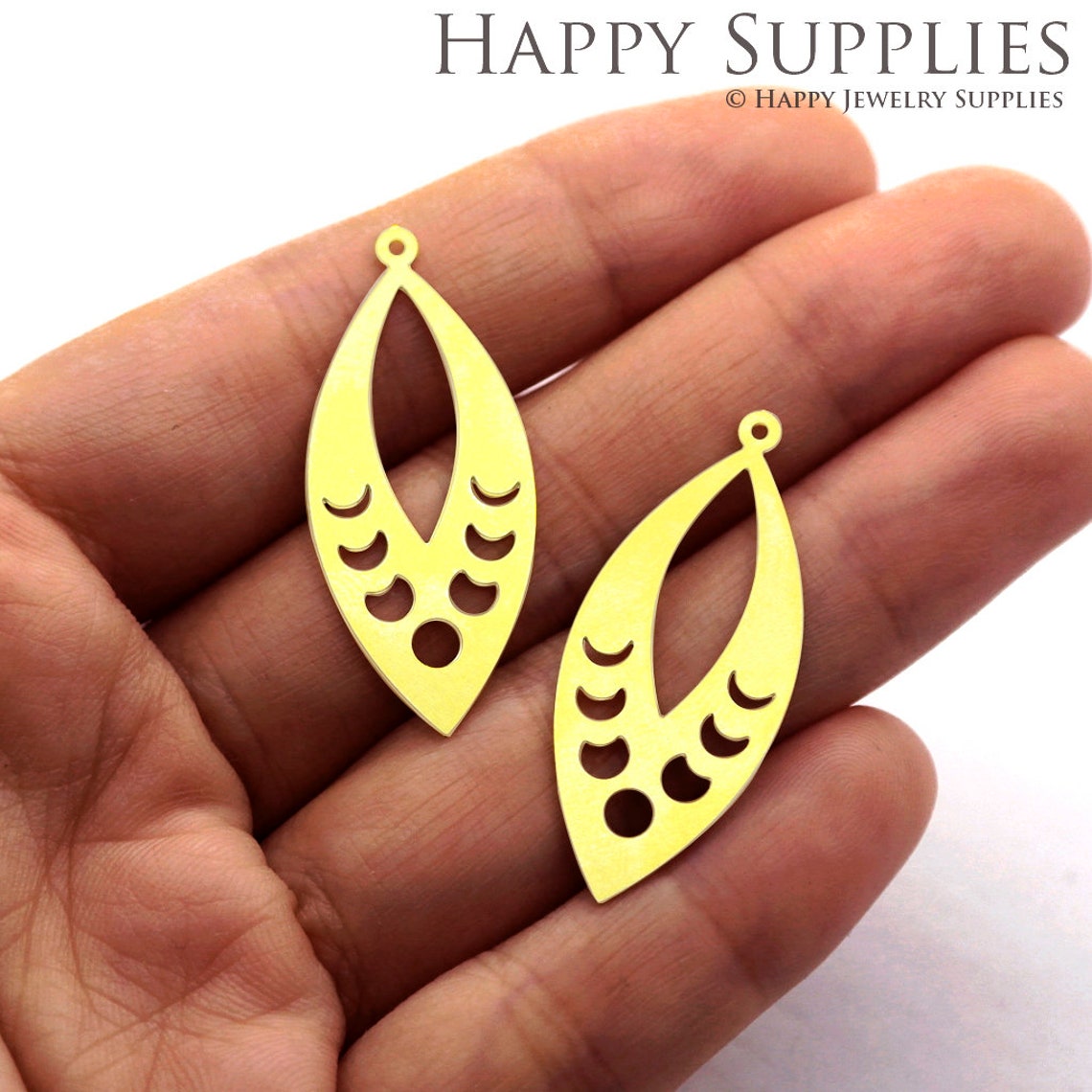 2pcs Brass Jewelry Charms, Moon Phases Raw Brass Earring Charms, Brass Jewelry Pendants, Raw Brass Jewelry Findings, Brass Pendants Jewelry Wholesale (RD1018)
