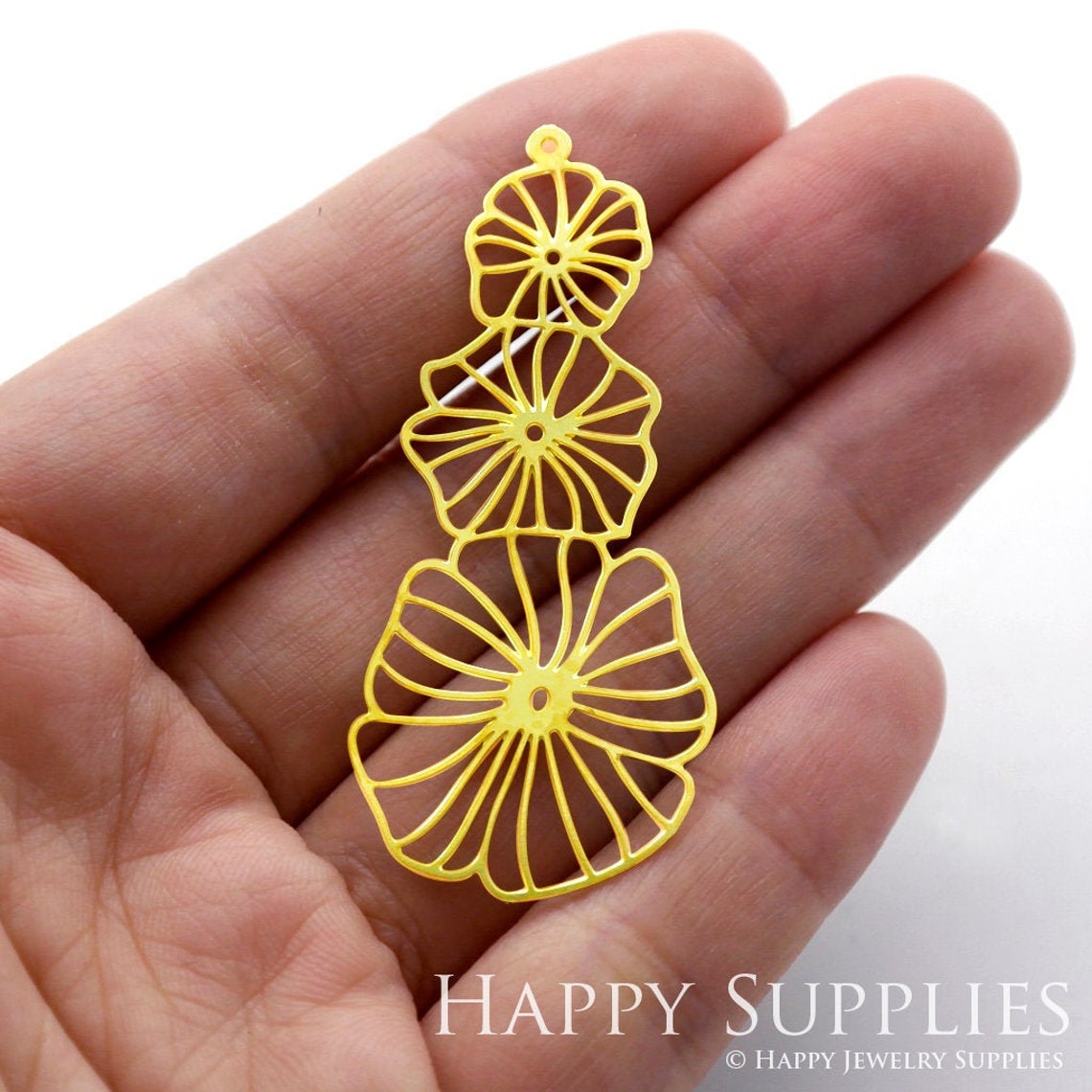 2pcs Brass Jewelry Charms, Flower Raw Brass Earring Charms, Brass Jewelry Pendants, Raw Brass Jewelry Findings, Brass Pendants Jewelry Wholesale (RD1263)