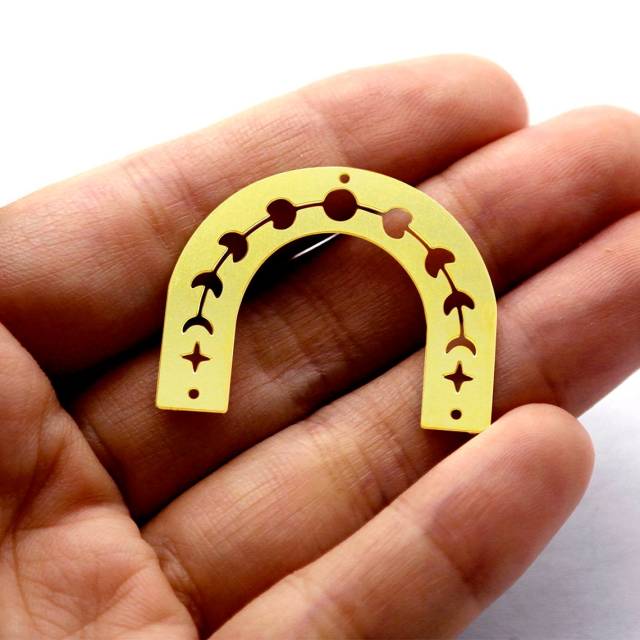 2pcs Brass Jewelry Charms, Semicircle Raw Brass Earring Charms, Brass Jewelry Pendants, Raw Brass Jewelry Findings, Brass Pendants Jewelry Wholesale (RD1177)
