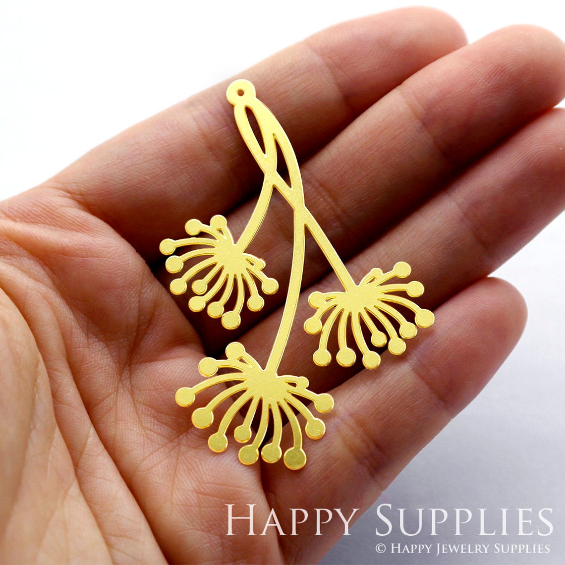 2pcs Brass Jewelry Charms, Flower Dandelion Raw Brass Earring Charms, Brass Jewelry Pendants, Raw Brass Jewelry Findings, Brass Pendants Jewelry Wholesale (RD107)
