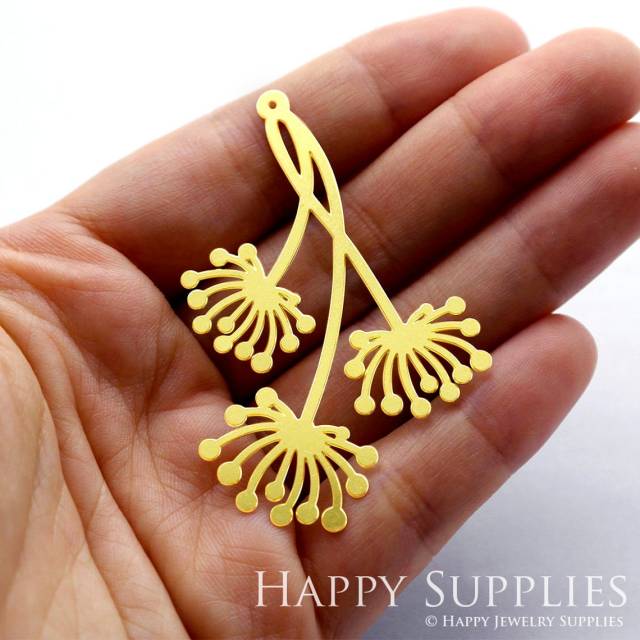 2pcs Brass Jewelry Charms, Flower Dandelion Raw Brass Earring Charms, Brass Jewelry Pendants, Raw Brass Jewelry Findings, Brass Pendants Jewelry Wholesale (RD107)
