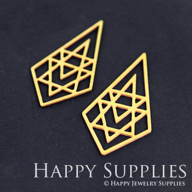 2pcs Brass Jewelry Charms, Geometry Raw Brass Earring Charms, Brass Jewelry Pendants, Raw Brass Jewelry Findings, Brass Pendants Jewelry Wholesale (RD197)