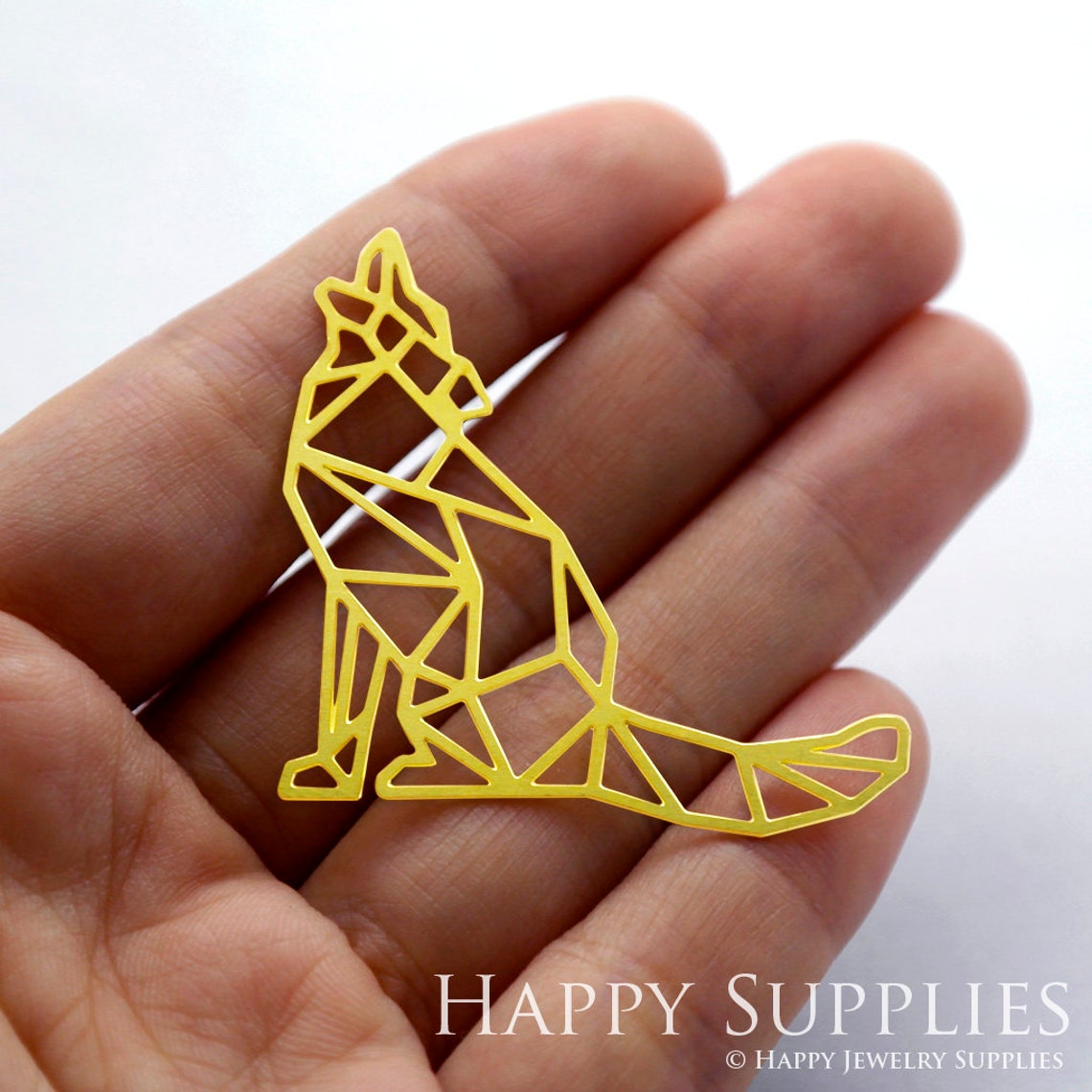 2pcs Brass Jewelry Charms, Wolf Raw Brass Earring Charms, Brass Jewelry Pendants, Raw Brass Jewelry Findings, Brass Pendants Jewelry Wholesale (RD101)