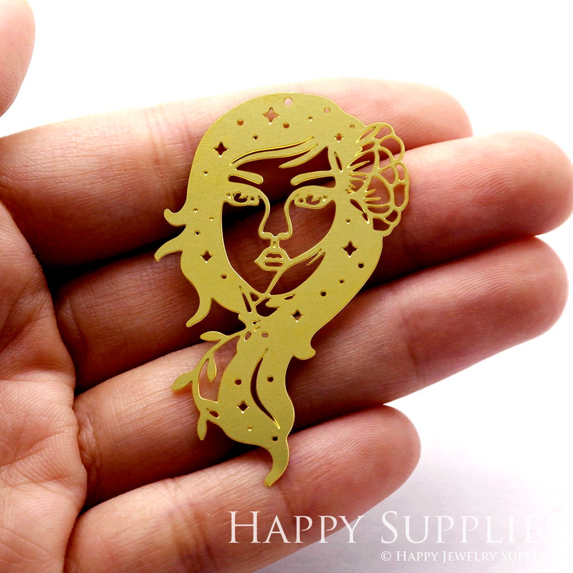 2pcs Brass Jewelry Charms, Girl  Raw Brass Earring Charms, Brass Jewelry Pendants, Raw Brass Jewelry Findings, Brass Pendants Jewelry Wholesale (RD1182)