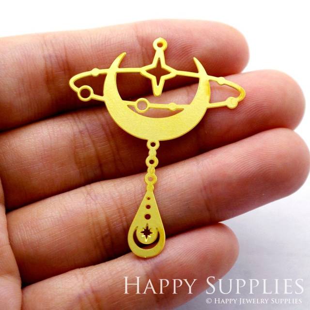 2pcs Brass Jewelry Charms, Moon Raw Brass Earring Charms, Brass Jewelry Pendants, Raw Brass Jewelry Findings, Brass Pendants Jewelry Wholesale (RD1127)