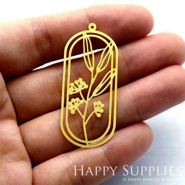 2pcs Brass Jewelry Charms, Flower Raw Brass Earring Charms, Brass Jewelry Pendants, Raw Brass Jewelry Findings, Brass Pendants Jewelry Wholesale (RD1128)