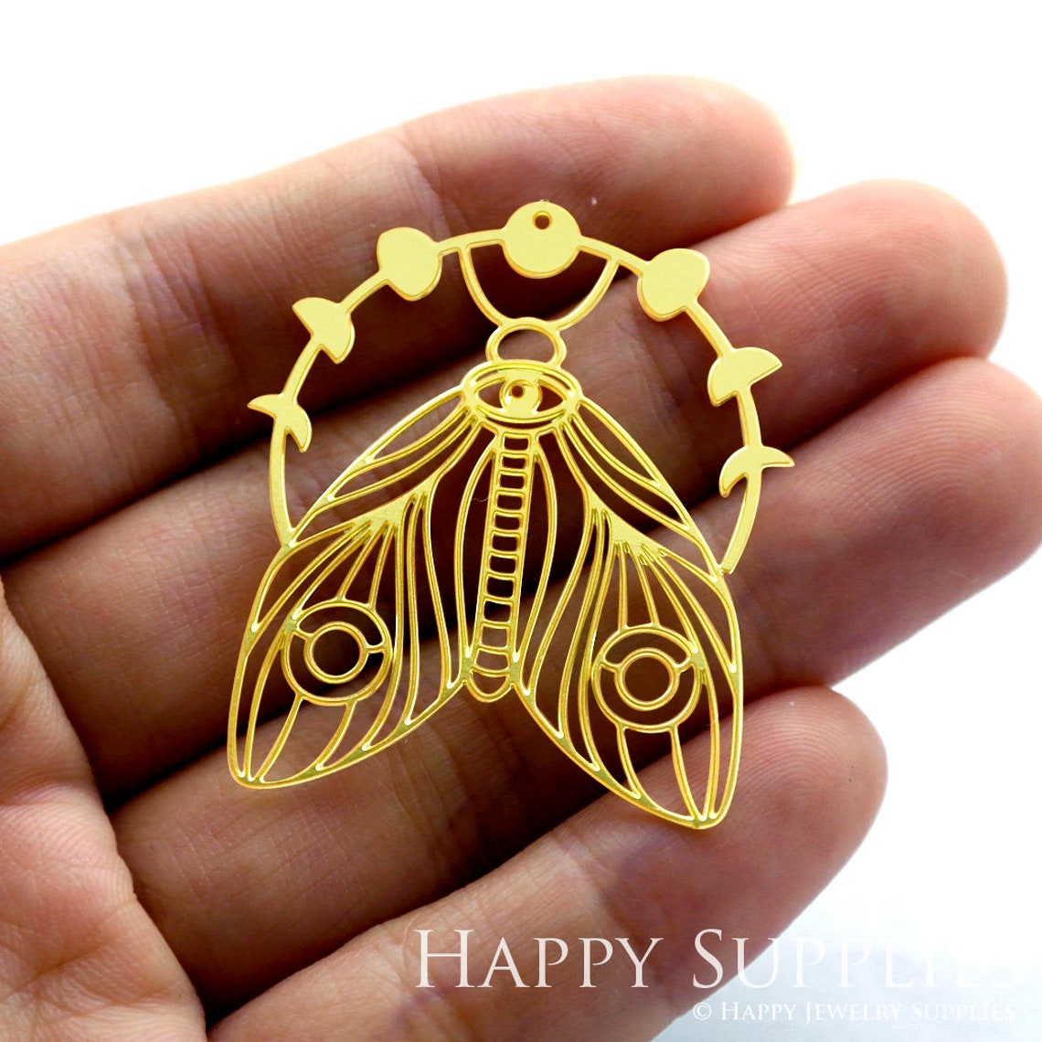 2pcs Brass Jewelry Charms, Geometric Moth Raw Brass Earring Charms, Brass Jewelry Pendants, Raw Brass Jewelry Findings, Brass Pendants Jewelry Wholesale (RD1312)